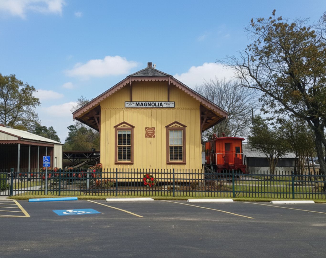 Historic train depot in downtown, Magnolia, TX