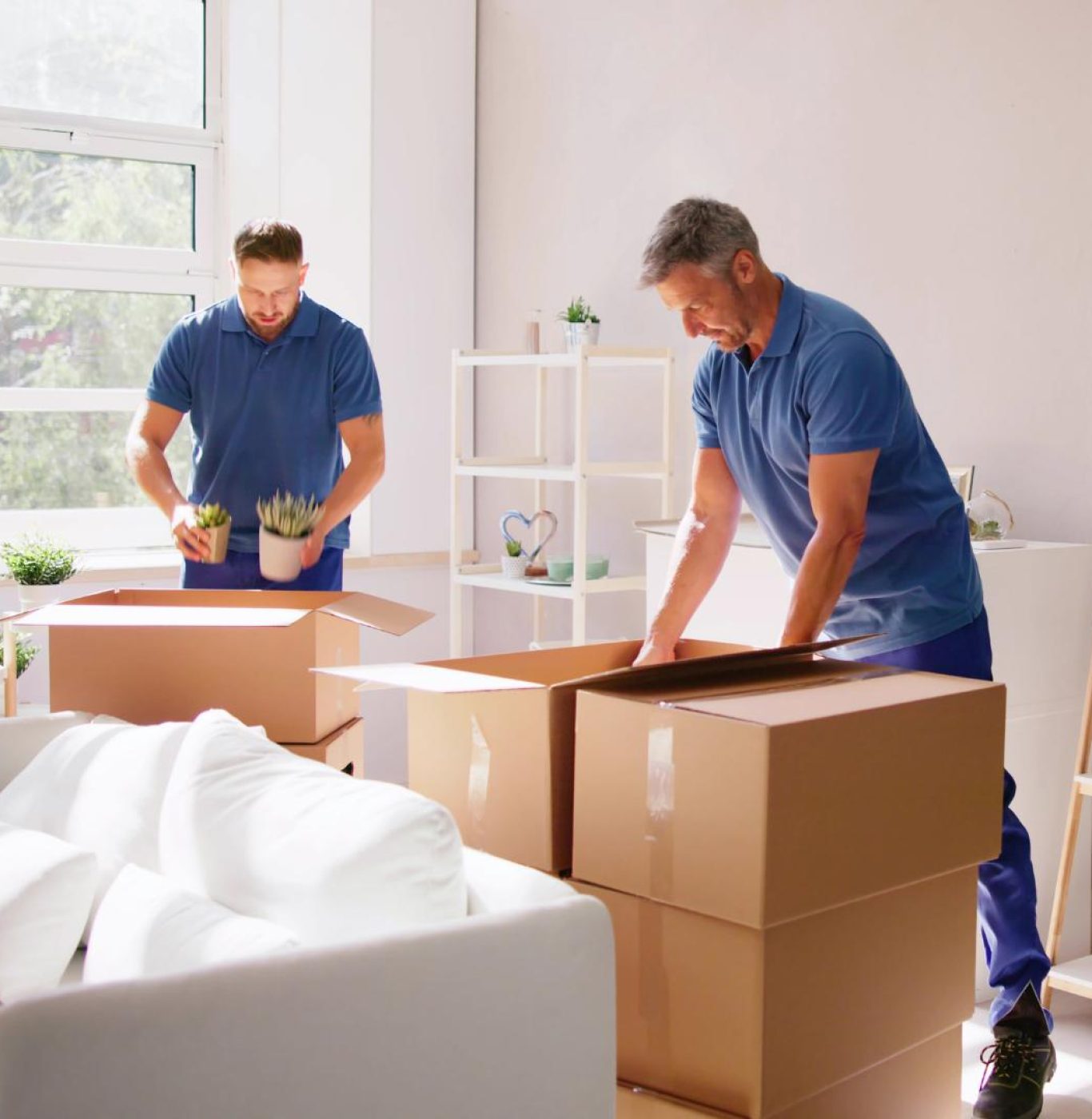 Professional movers near me in Greatwood, TX packing boxes and household items carefully