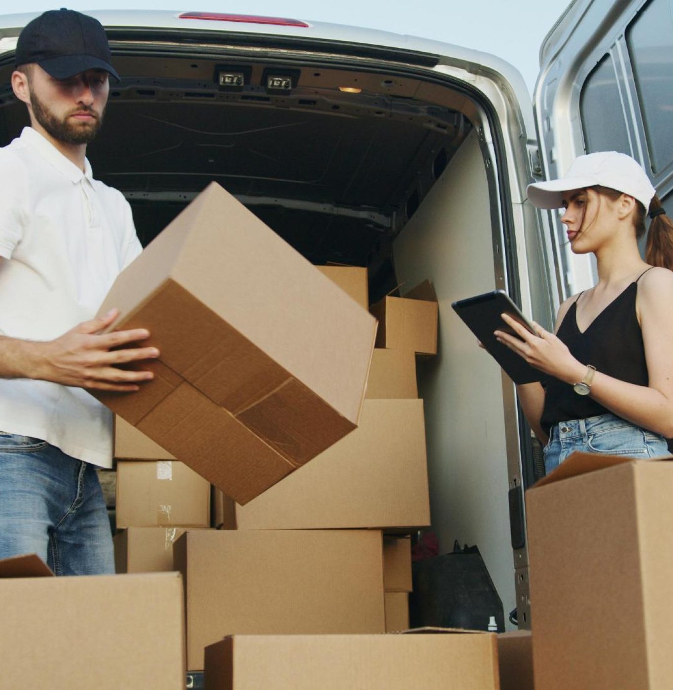 Reliable local movers in Baytown, TX loading furniture for a residential move